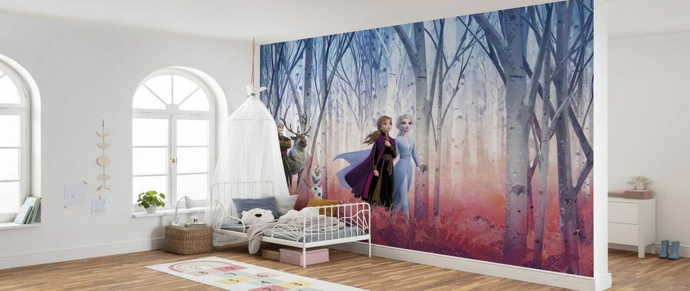 Frozen fotobehang voor kinderkamer met Elsa en Anna