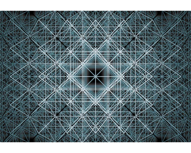 Matrix Abstraktion Fototapete mit futuristischen Mustern und komplexen Linien, perfekt für einen modernen Raum.