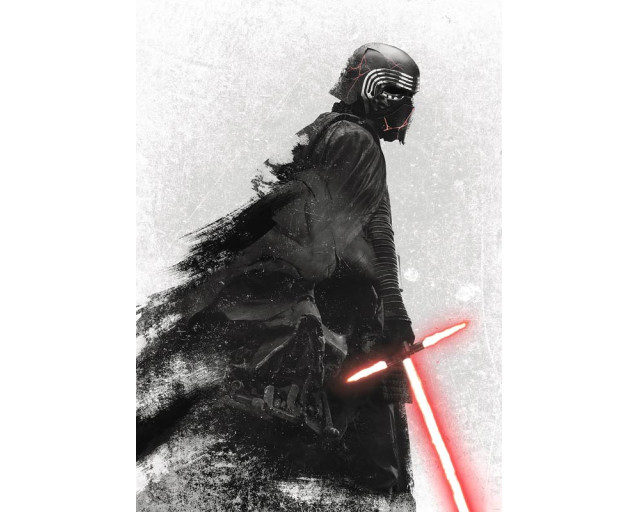 Fototapete von Kylo Ren und Darth Vader, perfekt für einen dunklen, dramatischen Raum.