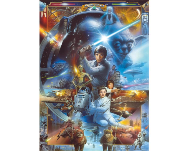 Star Wars Luke Skywalker Collage Fototapete, mit dem kultigen Helden aus der Saga, ideal für einen Star Wars Fan.
