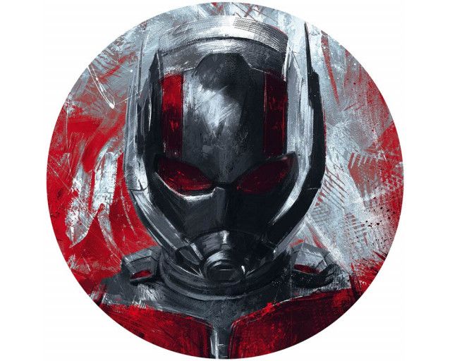 Ant-Man im Malstil, dargestellt auf einem Marvel-Tapetenkreis.