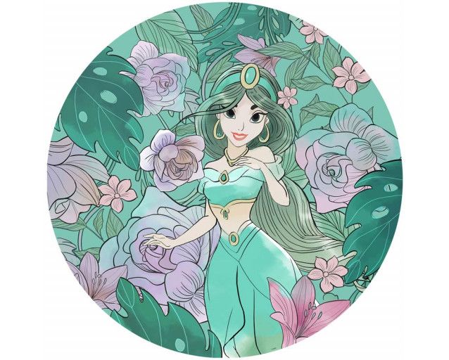 Tapetenkreis von Prinzessin Jasmine, mit einem schönen orientalischen Hintergrund und Palästen im Hintergrund.