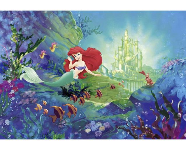 Ariels Schloss aus Die kleine Meerjungfrau als Fototapete, perfekt für ein Mädchenzimmer.