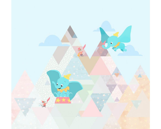 Dumbo der fliegende Elefant Fototapete, perfekt für ein klassisches Disney-Zimmer.