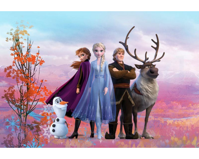 Frozen Iconic Fototapete mit allen ikonischen Zeichen aus dem Film, für einen Fan des Films entworfen.