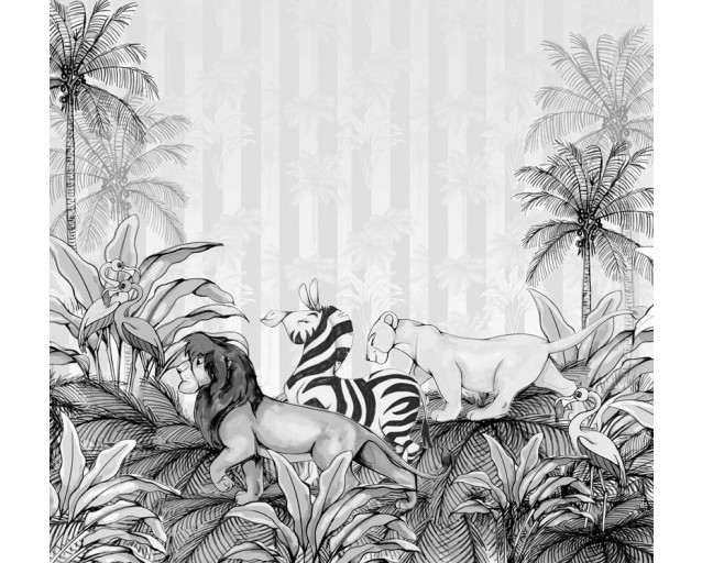 Lion King Fototapete, mit einer epischen Szene aus dem Film, perfekt für ein abenteuerliches Kinderzimmer.