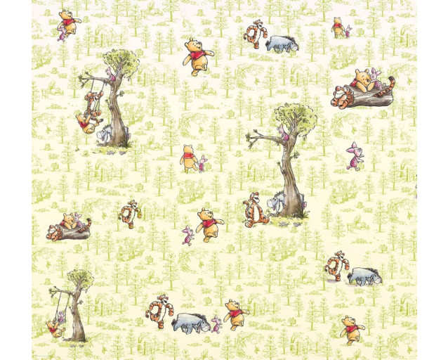 Fototapete Winnie Puuh und seine Freunde, perfekt für ein fröhliches, kinderfreundliches Zimmer.