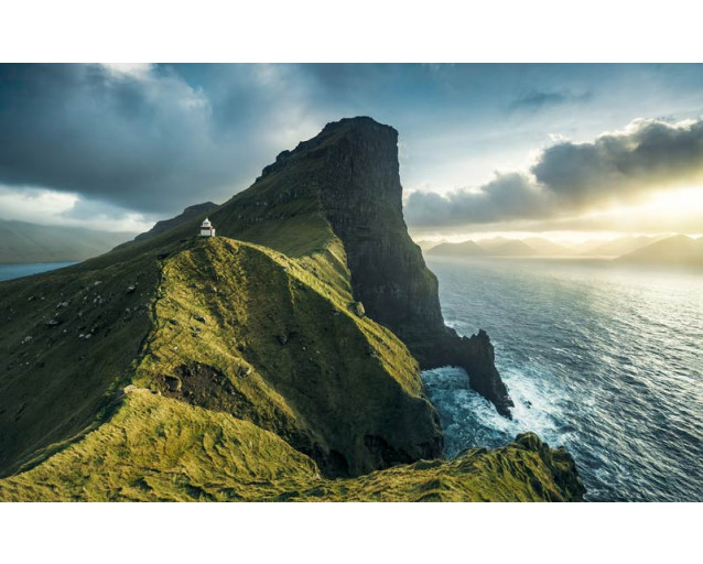 Eclipse Insel Fototapete, mit atemberaubenden Blick auf die Insel und den Horizont.