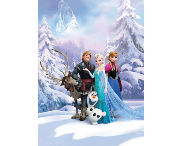 Frozen Fototapete mit einer Winterlandschaft, ideal für ein cooles Kinderzimmer.