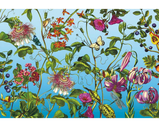 Jardin French garden flowers, gerendert in einem abstrakten Kunstwerk, ideal für einen klassischen Look.