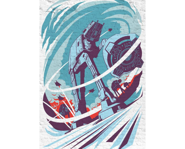 Star Wars Hoth Schlacht Fototapete, eine klassische Szene für Star Wars Fans.