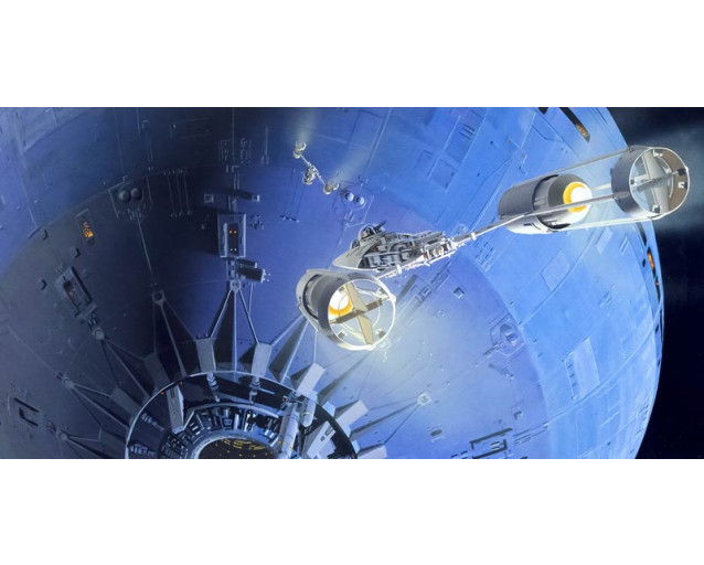 Star Wars Todesstern Angriff Fototapete, ideal für ein Star Wars-Thema Zimmer.