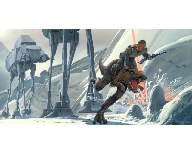 Fototapete des klassischen Star Wars Hoth-Schlachtfelds, perfekt für Star Wars-Fans.