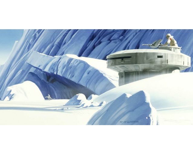 Star Wars Hoth Echo Base Fototapete, die die ikonische Basis in Aktion zeigt.