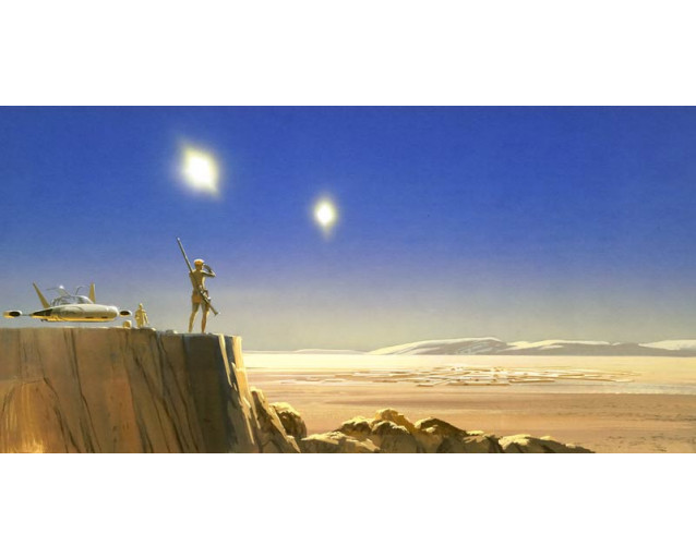 Mos Eisley Edge Star Wars Fototapete, mit einem ikonischen Blick auf Mos Eisley.