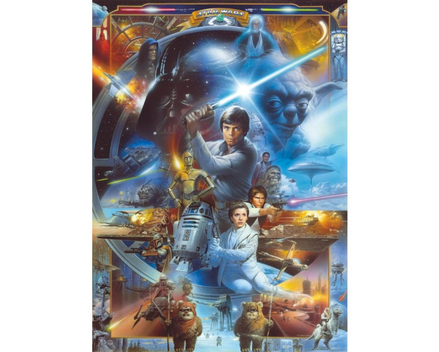 Star Wars Luke Skywalker Collage Fototapete, mit dem kultigen Helden aus der Saga, ideal für einen Star Wars Fan.