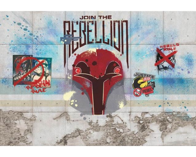 Star Wars Rebels Fototapete, die die tapferen Rebellen in Aktion zeigt, ideal für das Jugendzimmer.