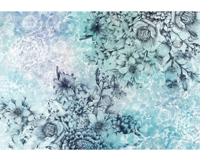 Fototapete Windblumen, mit abstrakten Blumen, die im Wind tanzen, perfekt für eine künstlerische Atmosphäre.