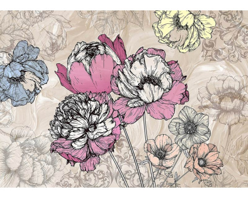 Vintage Floral Komposition Fototapete