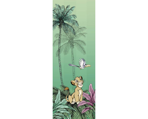 Disney König der Löwen Fototapete mit Simba im Dschungel, ideal für ein abenteuerliches Kinderzimmer.