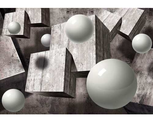3D geometrische Formen, Fototapete mit abstrakten und futuristischen Formen für eine moderne Atmosphäre.