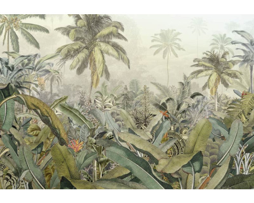 Amazonas-Dschungel-Fototapete mit dichter Vegetation und tropischen Bäumen, ideal für Naturliebhaber.