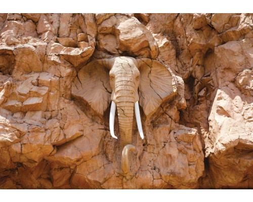 Eine andere Perspektive eines Elefanten in Felsen, gerendert in einer abstrakten und künstlerischen Fototapete.