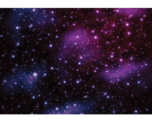 Weltraum und Galaxie eingefangen auf dieser Kindertapete, mit einer magischen Darstellung des Kosmos und des Universums.