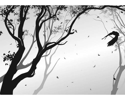 Silhouette des Waldes Tapete