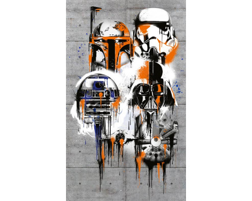 Feiern Sie die Galaxie Star Wars Fototapete feiert die kultigsten Momente aus der Star Wars Saga, mit Helden und Schurken.
