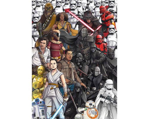 Retro Cartoon Star Wars Fototapete, ideal für Retro-Liebhaber.