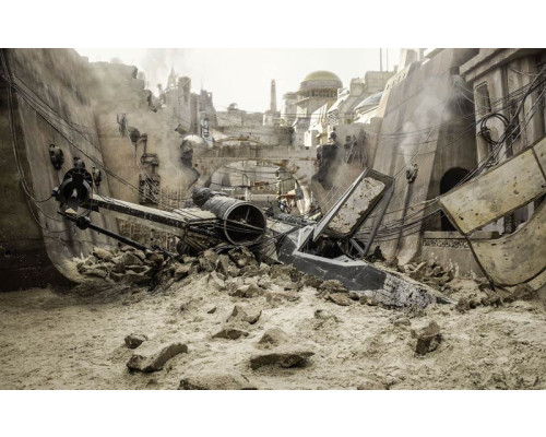 Star Wars X-Wing Kampfszene auf Fototapete, bereit für Action.