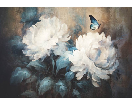 Weiße Blumen Fototapete
