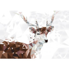 Fototapete mit einem Hirsch in einer abstrakten Kunstform.