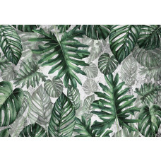 Fototapete Dschungelblätter, botanisches Design mit satten Grüntönen für eine tropische Dschungel-Zimmerdekoration.