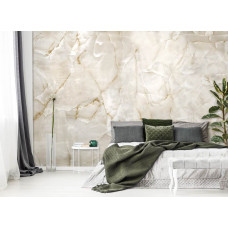 Eine Fototapete mit einer zeitlosen Marmoroptik und einem industriellen Look, geeignet für ein Schlafzimmer.