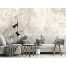 Eine Vliestapete mit einer Marmorwand im modernen Stil, ideal für ein Wohnzimmer.