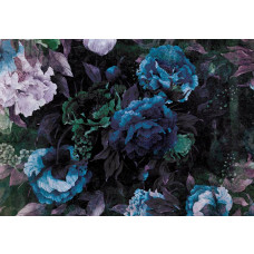 Malerei mit Blumen Fototapete, bunte künstlerische Details.