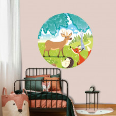 Waldtier-Tapetenkreis für Kinderzimmer.