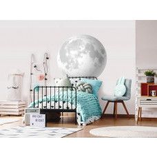 Ein Tapetenkreis mit einem detaillierten Mondmotiv.