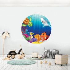 Tapetenkreis mit Unterwasserwelt für das Kinderzimmer.