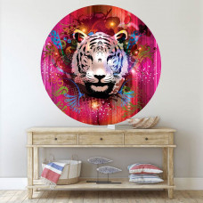Kunst-Stil Tiger Tapete Kreis.