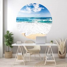 Tapetenkreis mit Meer und Strand für das Wohnzimmer.