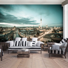 Eine Fototapete von Berlin, der deutschen Hauptstadt, mit Blick für das Wohnzimmer.