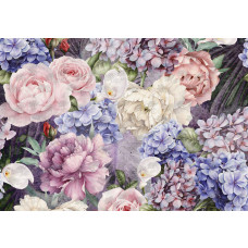 Malerei Blumen Fototapete, natürliche Farben und abstraktes Design.