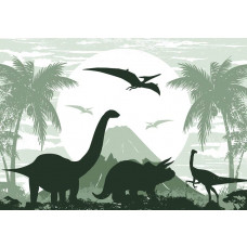 Dino-Tapete mit Dinosauriern, cool und abenteuerlich.