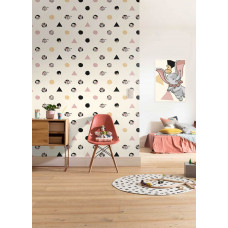 Eine Fototapete mit Disneys Dumbo, der durch die Luft fliegt, in einer magischen Umgebung im Kinderzimmer.