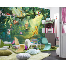 Fototapete König der Löwen von Disney mit einer Dschungelszene für das Kinderzimmer.