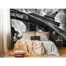 Eine Tapete des Eiffelturms mit dem Pariser Gebäude für das Schlafzimmer.