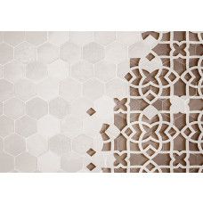 Fotobehang met 3D beton mandala ornament in bruin en beige